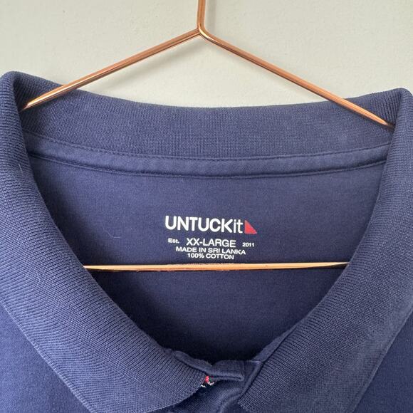 UNTUCKit Damaschino Navy Blue Polo Shirt XXL - Picture 3 of 8